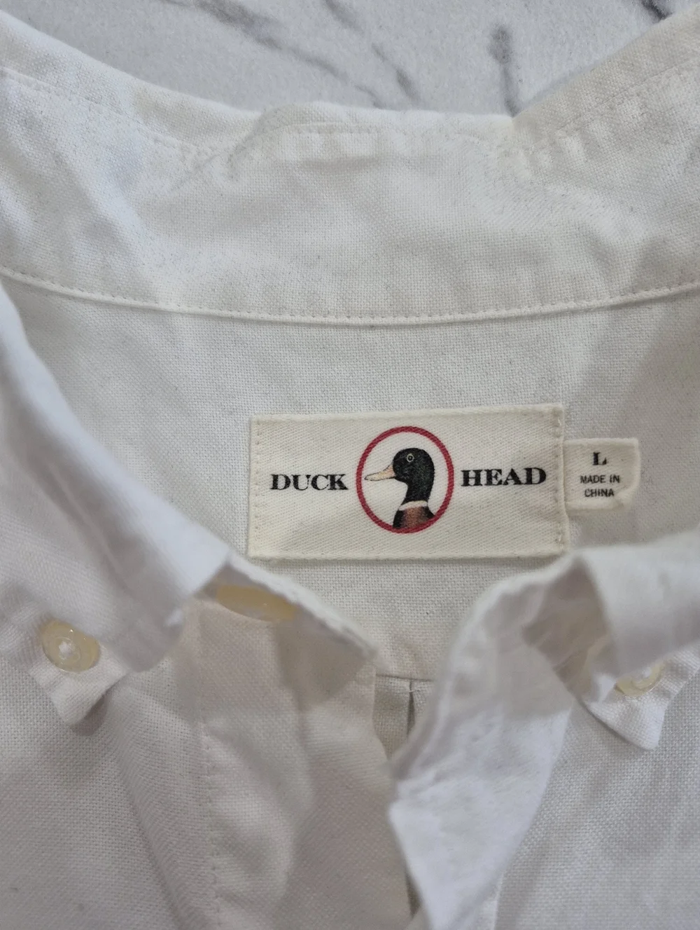 Duck Head Long Sleeve Oxford Shirt, Mens Large, White - Picture 2 of 9